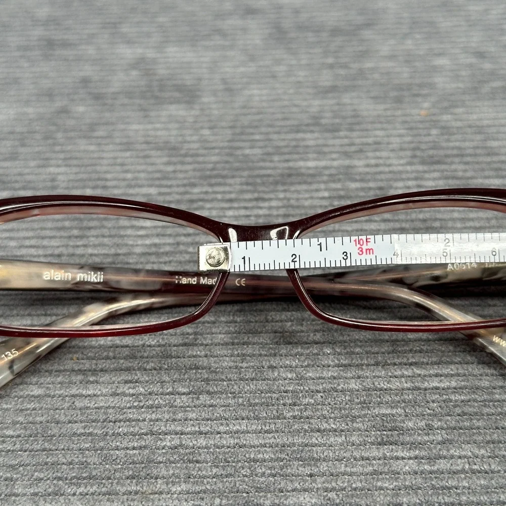 Alain Mikli A0514 15 Burgundy Marbled Rectangular y2k Eyeglasses Frames France